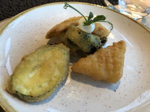 Vegetables’ tempura as appetiser   at Aidin Restaurant in Canazei