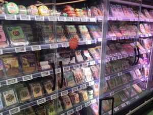 Lots of different sausages and similar at Billa Pflanzilla in Vienna