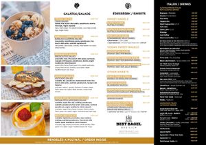 Menu 2/2  at Best Bagel Basilica in Budapest