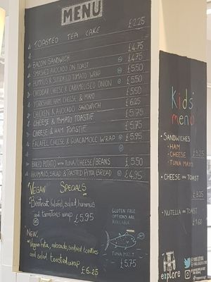 Clearly labelled menu at York Explore Library and Archive in York