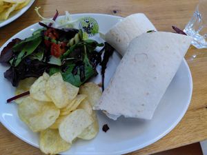 Hummus and sun-dried tomato wrap (August 2023) at York Explore Library and Archive in York
