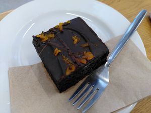 Chocolate and orange brownie (August 2023) at York Explore Library and Archive in York