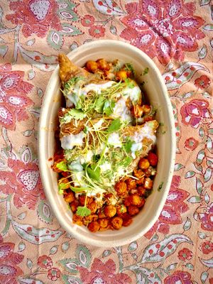 Serving lunch every Thurs - Fri:

https://www.samosashackny.com/takeout/ at Samosa Shack in Kingston