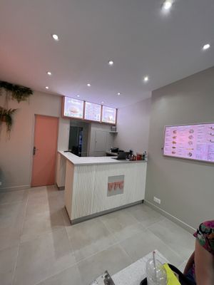 The counter inside  at Vegetal Food Court in Paris