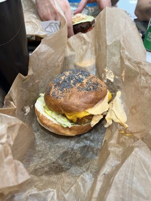 Lincoln burger  at Vegetal Food Court in Paris