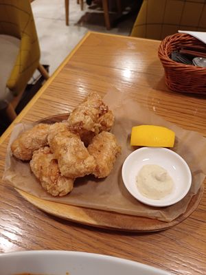 Deep fried soy meat with tartare sauce at Chaya Macrobiotics - Hibiya in Tokyo