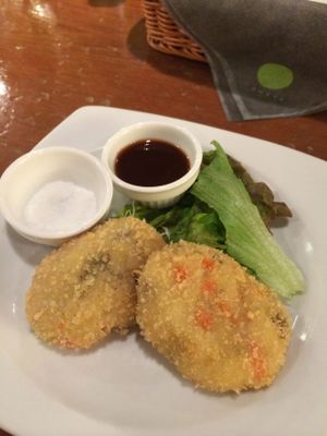 Veggie croquette appetizer  at Chaya Macrobiotics - Hibiya in Tokyo