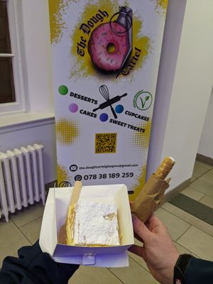 Napoleon Cake and filled waffle tube at The Dough Cartel in Glasgow