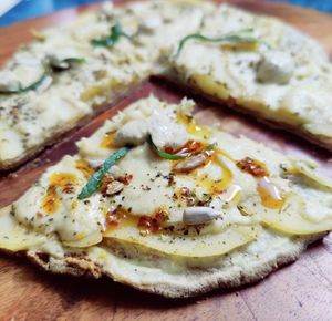 GF Patata e Alfredo with Cashew & Vegetable Cheese & home made Mustard Sauce ! at Jaco's Vegan Hangout in Ahmedabad