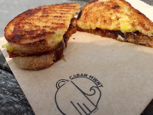 Tasty vegan toastie at Caban Mwnt in Cardigan