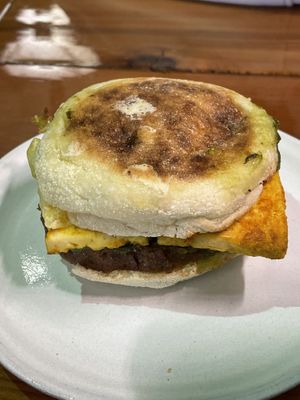 Sausage & Pesto Sandwich   at Yates Coffee Bar in Victoria
