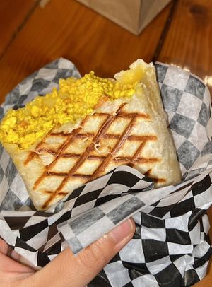 bacon & tomato wrap  at Yates Coffee Bar in Victoria