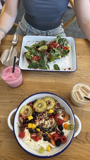avocado bread, vegan granola bowl  at Café 19sieben in Muenster