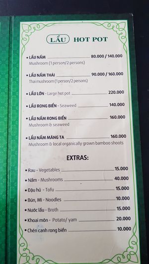 Menu 4/6 at La Bo De in Ho Chi Minh City