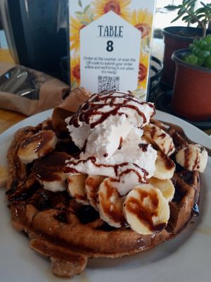 Vegan Buckeye Waffle  at Sunflour Cafe & Collective in Wichita