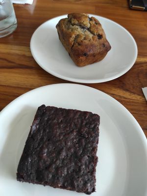 Brownie and banana bread at Oon Jai Marketplace in Vientiane