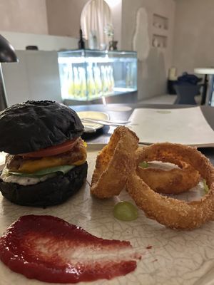 Onion rings and burger   at ARP - 아르프 in Busan