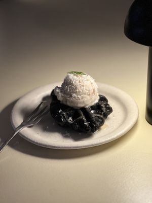 Croffle with ice cream  at ARP - 아르프 in Busan