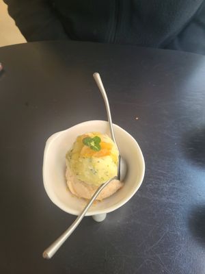 Pineapple basil gelato with lemon sorbet at ARP - 아르프 in Busan