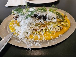 Napa cabbage: Roasted cabbage, smoky mushroom crumble
roasted pistachios, coconut cheddar cheese mashed potatoes
fresh dill, coconut mozzarella cheese at ARP - 아르프 in Busan