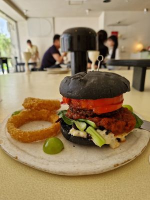 Charcoal burger (signature) at ARP - 아르프 in Busan