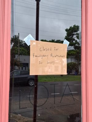 No were else to find then on the door, a bummer after 45 minutes walk.. at Botanicals Nola in New Orleans