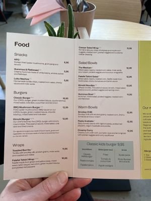 Menu  at LOKOL in Amsterdam