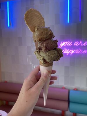 Coffee + gianduja + pistachio  at Iuppi Per Tutti in Polignano A Mare