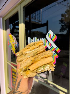 Herb Chick'n Biscuit with house made whipped butter. at Yellow & Lavender  in Nashville