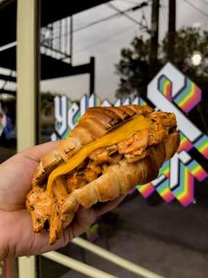 buffalo chick'n cheddar croissant. at Yellow & Lavender  in Nashville