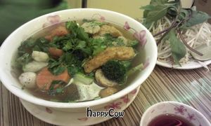 delicious pho - made Buddhist vegan style - no onions, no garlic - 100% yummy  at Dieu Huong in Falls Church