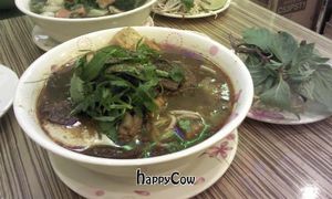 spicy noodle soup - not so spicy but really rich and yummy at Dieu Huong in Falls Church