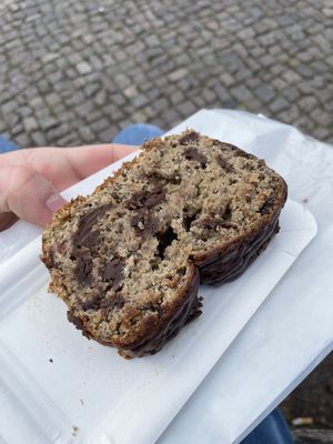 Banana bread with chocolate  at KoRo Café in Berlin