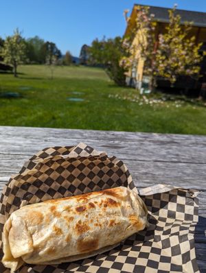 Peanut pepper wrap  at Vortex Juice Bar and Cafe in Lopez Island