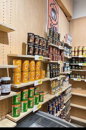 Our organic soups, beans, and canned vegetables     at Horseradish in Brooklyn