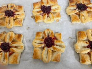 New vegan Apple and berry or fig date and pear Danish pastries  at Lamingtons in Biggar