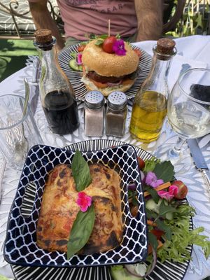 BBQ “beef” burger and lasagana  at NEKED Food in Free State