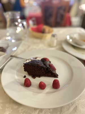 Homemade vegan chocolate cake   at PiranArt Restaurant & Gelateria & Caffeteria in Piran