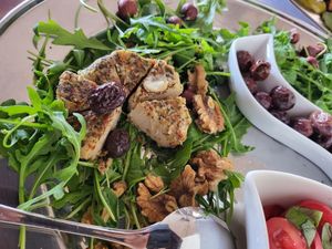 Vegan brie cheese with walnuts. at PiranArt Restaurant & Gelateria & Caffeteria in Piran