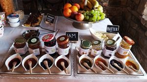 Just a small selection of our many homemade jams. at PiranArt Restaurant & Gelateria & Caffeteria in Piran