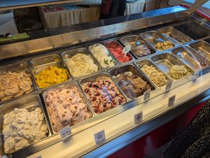 Ice creams (all vegan) at PiranArt Restaurant & Gelateria & Caffeteria in Piran