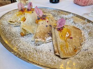 Delicious Pancakes 1 portion is enough for 4! at PiranArt Restaurant & Gelateria & Caffeteria in Piran