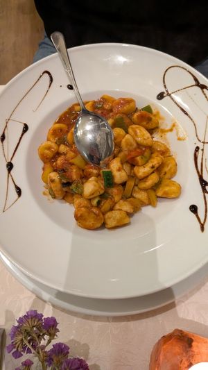 Gnocchi with vegetables at PiranArt Restaurant & Gelateria & Caffeteria in Piran