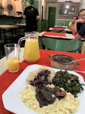 Traditional bean stew w/ vegan meat  #Veganuary at Só Verde - Botafogo in Rio De Janeiro