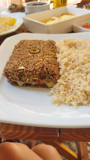 kibbeh stuffed with vegan cheese at Só Verde - Botafogo in Rio De Janeiro