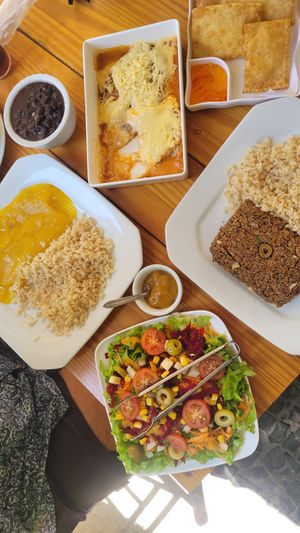 Vegan Steak, Beans, Rice & Mashed potatoes at Só Verde - Botafogo in Rio De Janeiro