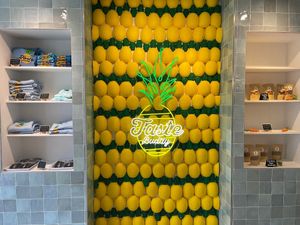 Merchandise wall at TasteBuddy in Short Hills