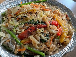 Japchae at Bella's Acacia Catering in London
