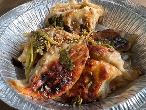 Dumplings at Bella's Acacia Catering in London