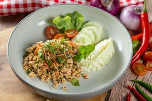Plant-Based Larb Tofu  at EAT at OZO in Phuket